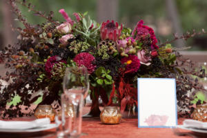Beautiful flowers on table in wedding day. Luxury holiday background.
